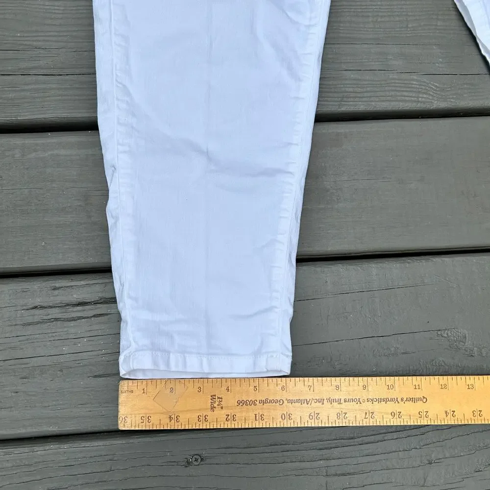 Eileen Fisher System White Jeans Slim Ankle Denim Size 12